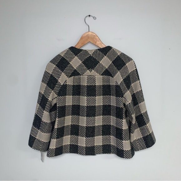 NWT Vintage Talbots Two Piece Skirt Jacket Buffalo Plaid Tan Black Size 6 Petite - Picture 7 of 16
